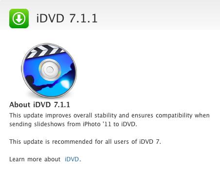 idvd update for mac